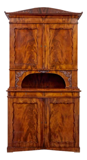 Mid 19th Century Danish Flame Mahogany Cabinet, 1860s