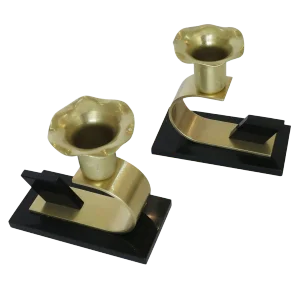 Brass and Bakelite Candlestick Holders by Chase Brass - A Pair
