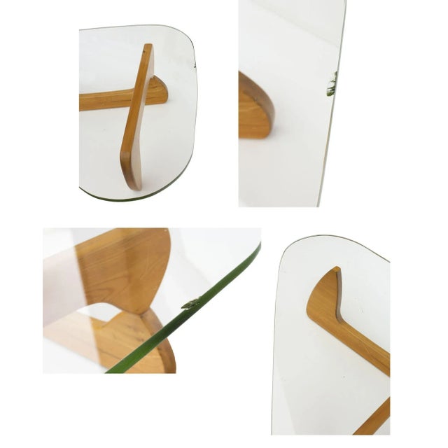 Wood Early In-50 Coffee Table With Green Glass by Isamu Noguchi For Sale - Image 7 of 13