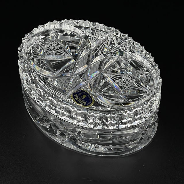 Vintage Bohemian Glass Candy Bowl from Bohemia Crystal, Former Czechoslovakia, 1970s For Sale - Image 9 of 15