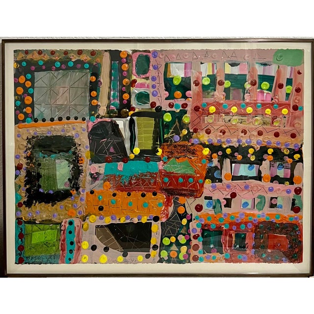 Yellow Lynne Golob Gelfman, Abstract Expressionist 1980s Painting Miami Woman Modernist Lynne Golob Gelfman, c.1983 For Sale - Image 8 of 18