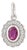 Victorian-Inspired Red Ruby & Diamond Halo Charm Pendant in 14k White Gold For Sale