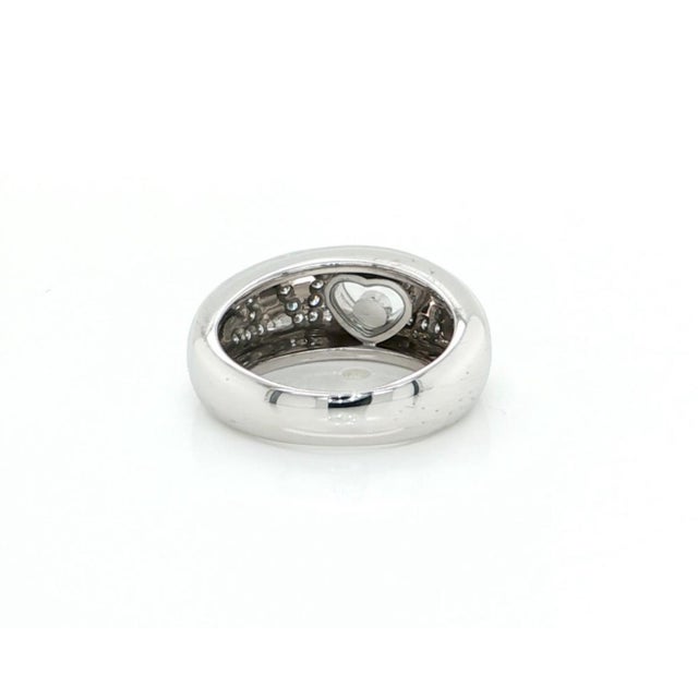Mid 20th Century Chopard Happy Diamond 18k White Gold Love Dome Band Ring Size 4 w/Cert For Sale In Miami - Image 6 of 12