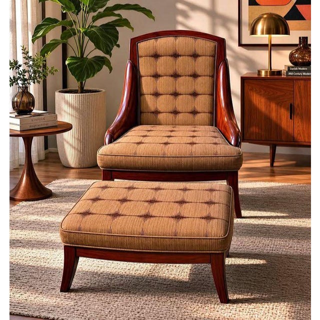 Thos. Moser 1950s Experience Unmatched Comfort With the Iconic Thos. Moser Wing Chair and Matching Ottoman For Sale - Image 4 of 12