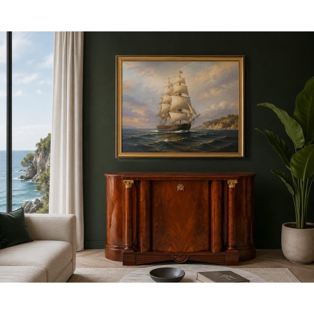 Biedermeier Mahogany Credenza, Northern Germany, 1830s For Sale - Image 6 of 7