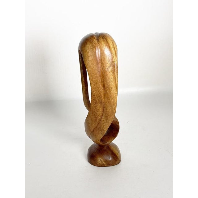Brown Wooden Sculpture of a Woman and Child, France, 1970 For Sale - Image 6 of 16