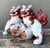 Enhance your interior with this striking pair of vintage ceramic Foo Dogs, traditional Chinese guardian lions that...