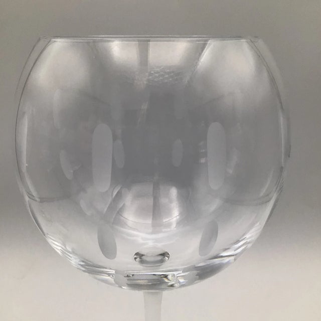 Etched Crystal Balloon Wine Glasses Set of - 6 For Sale - Image 11 of 13