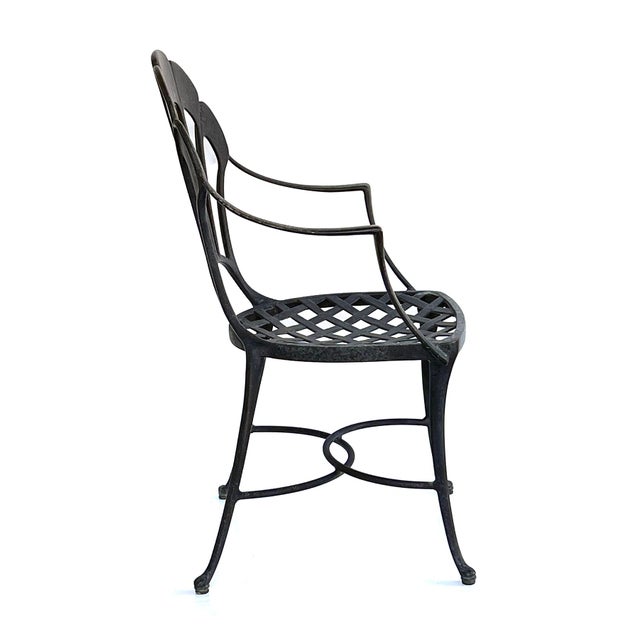 Metal Vintage Brown Jordan Aluminum Outdoor Round Table With Four Chairs For Sale - Image 7 of 13