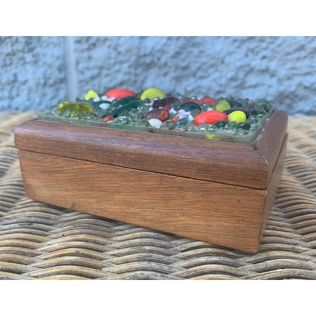 Mid Century Modern Fused Glass Wooden Trinket Box For Sale In Charleston - Image 6 of 11