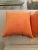 2000 - 2009 DWM | MALOOS Dia Orange Flocked Pillows - A Pair For Sale - Image 5 of 10