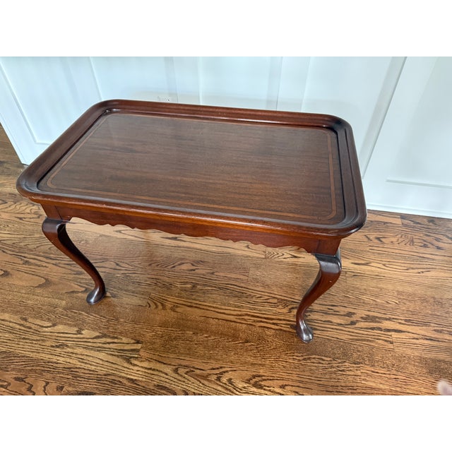 Absolutely beautiful side table handmade in 1930 by Charak Furniture in Boston, Massachusetts Beautifully inlaid top,...