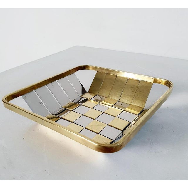 Willy Rizzo Italian Modern Silver and Gold Metal Basket, 1970s For Sale - Image 4 of 8