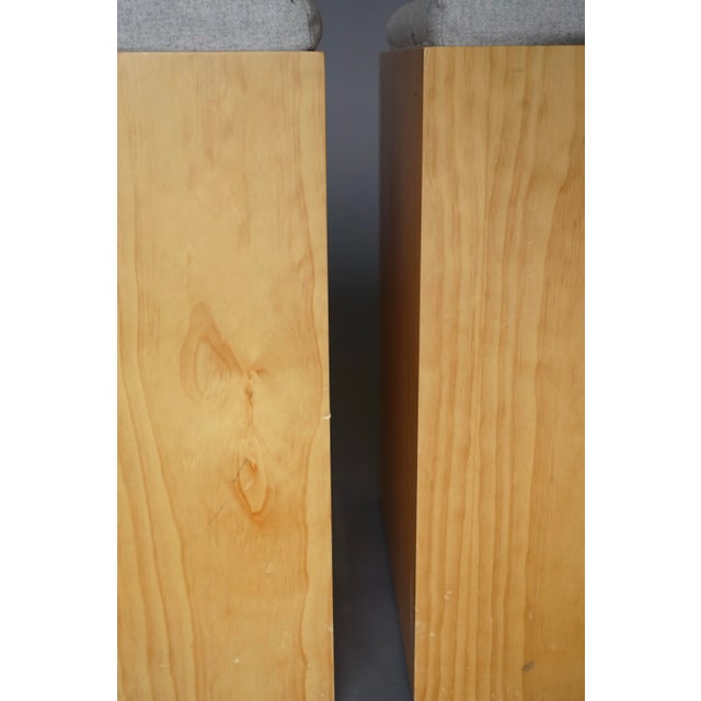 Vintage Plywood Stools with Grey Cushions, 1990s, Set of 4 For Sale - Image 4 of 9