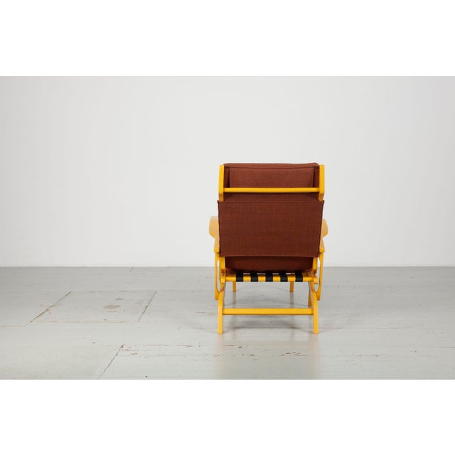 Yellow Lacquered Folding Deck Chair with Cushion, Italy, 1950s For Sale - Image 18 of 18