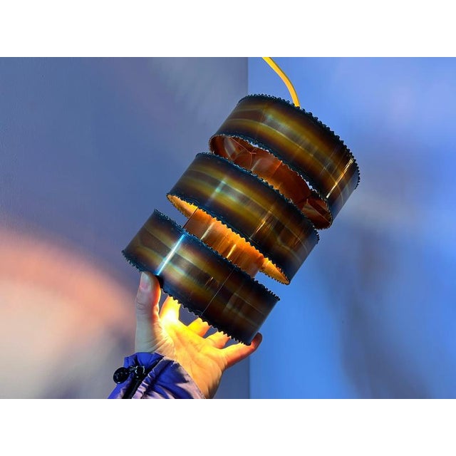 Metal Brutalist Copper Hanging Lamp by Svend Aage Holm Sørensen for Holm-Sørensen & Co For Sale - Image 7 of 11