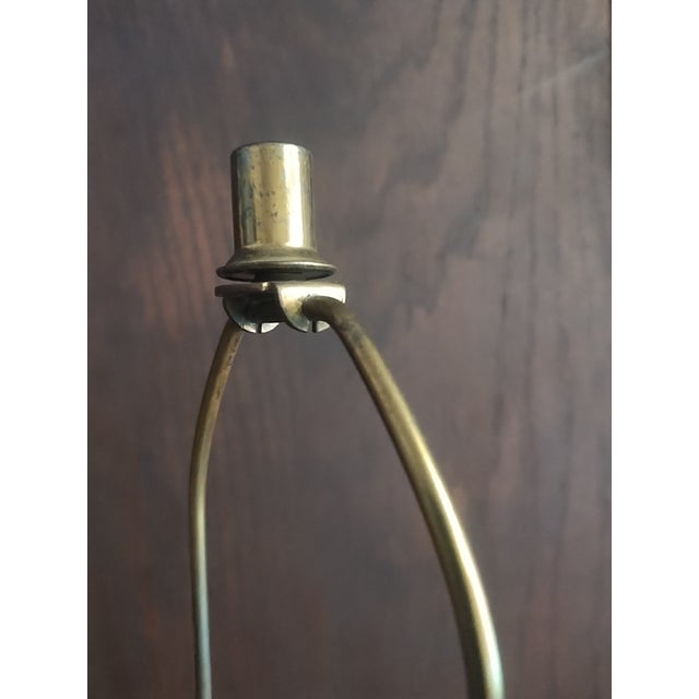 MCM 1960s Danish Modern Large Teak Wood Table Lamp Atomic Botanical Fern Shade For Sale - Image 12 of 13