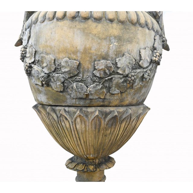 Gray Classical English Amphora Stone Garden Vases, Set of 2 For Sale - Image 8 of 18