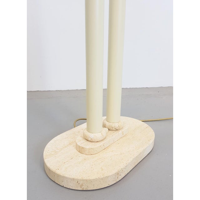 Metal French Travertine Floor Lamp from Maison Le Dauphin, 1980s For Sale - Image 7 of 10