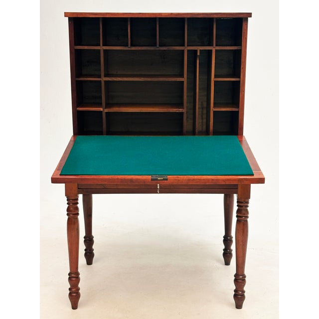 19th C American Cherry Plantation Desk Country Secretary Fall Front For Sale - Image 4 of 17