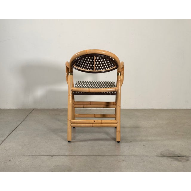 Bamboo Folding Chairs, 1990s, Set of 8 For Sale - Image 10 of 18