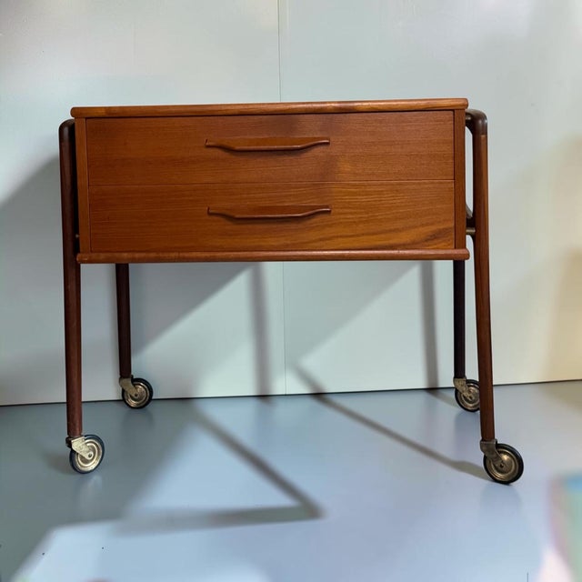 Mid-Century Danish Teak Side Table with Drawers, 1960s For Sale - Image 3 of 10