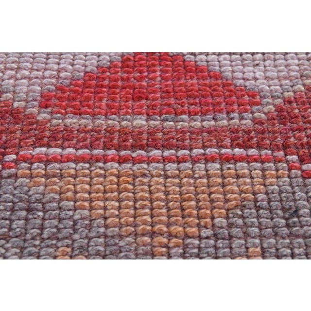 Pink 1970s Vintage Turkish Oushak Handmade Wool Cotton Pink Runner Rug For Sale - Image 8 of 11