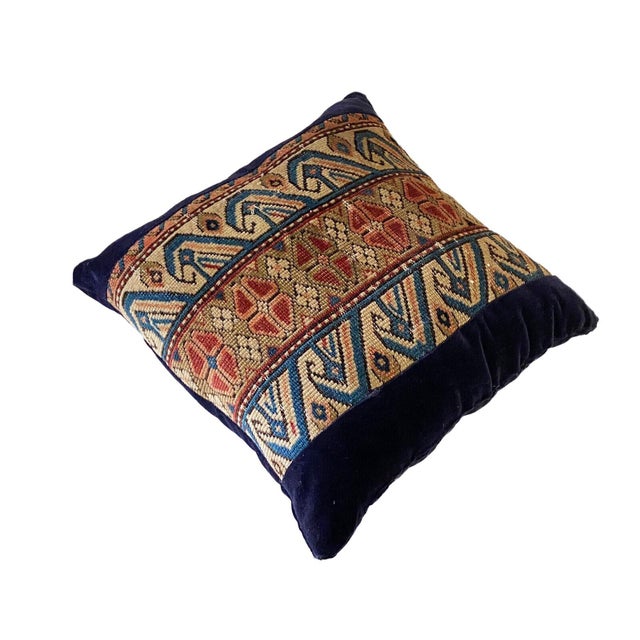 19th Custom Made Antique Lumbar Malayer Pillow 14.5." W For Sale - Image 4 of 6