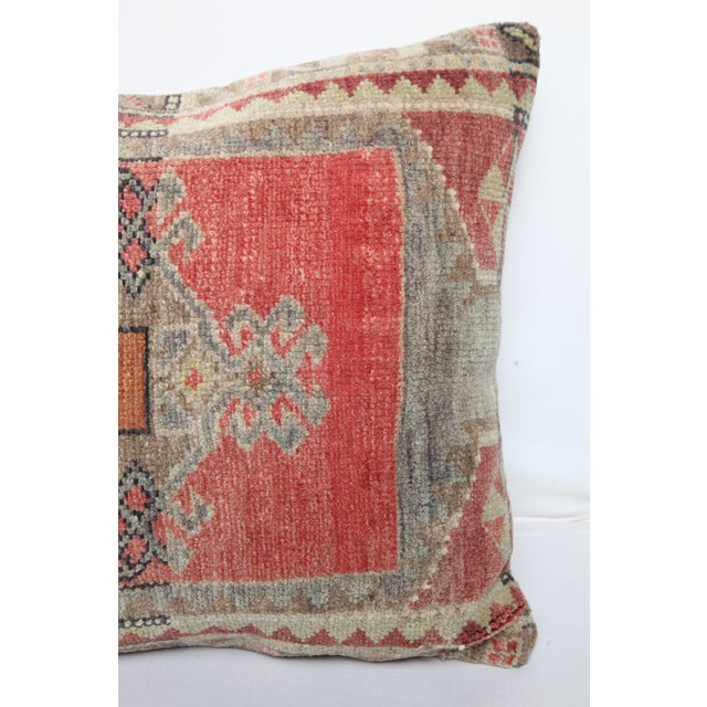 Mid 20th Century Authentic Vintage Tribal Rug Pillow Cover -Bohemian Handwoven Tribal Rug Lumbar Pillow -19'' X 25'' For Sale - Image 5 of 10