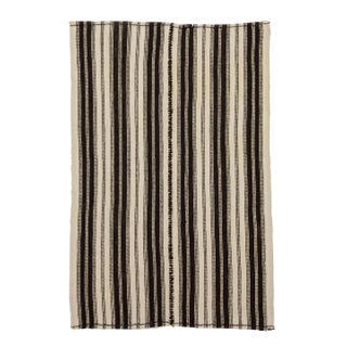 1960s Vintage Striped Turkish Kilim Rug- 4′5″ × 6′10″ For Sale