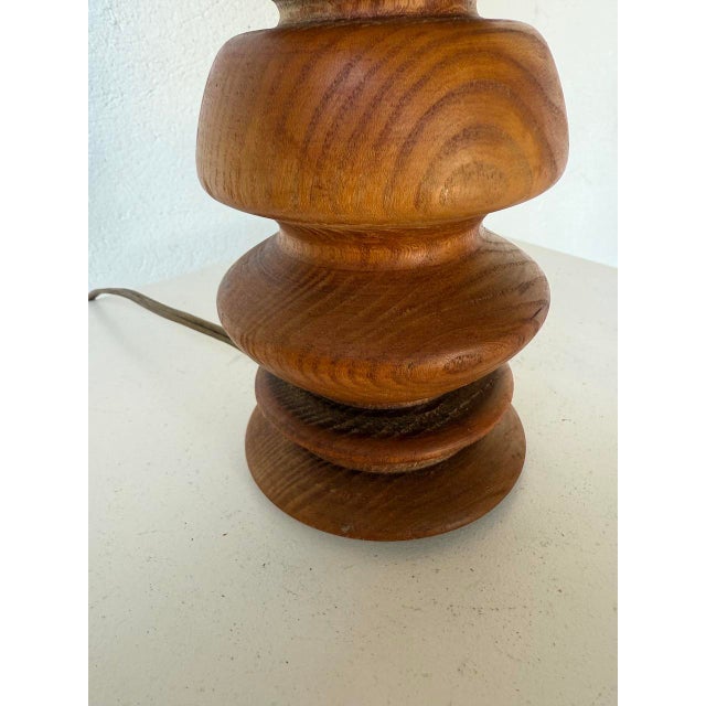 Turned Oak Table Lamp, 1950s For Sale - Image 14 of 18