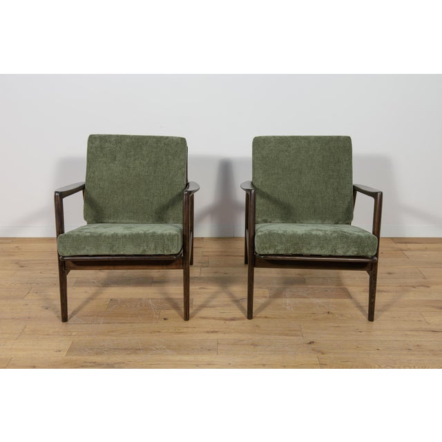 Mid-Century Modern Set of Model 300-139 Armchairs from Swarzędz Furniture Factory, 1960s For Sale - Image 3 of 18