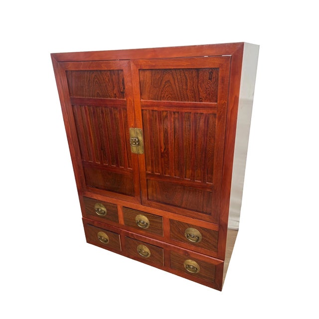 Gorgeous Japanese Tansu Style Chest with cabinet, Stacking with Six pull through drawers, pull out Armoire shelf with...