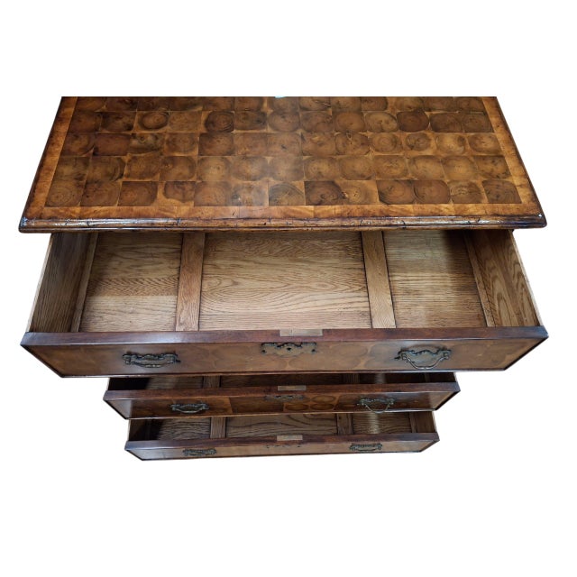 William and Mary Style Oyster Veneer Chest of Drawers For Sale - Image 9 of 12