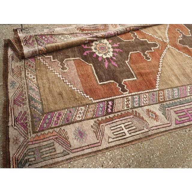 Galerie Shabab Collection Mid-20th Century Turkish Anatolian Wide Gallery Runner For Sale - Image 9 of 9
