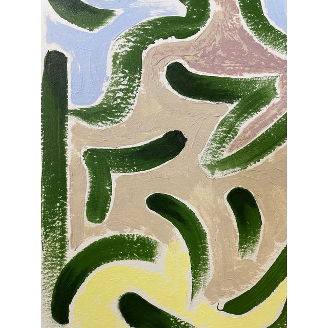 2020s "Hedge" Contemporary Abstract Oil and Acrylic on Paper by Lacey Berry For Sale - Image 5 of 5