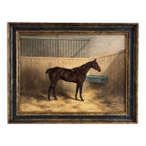1895 "Portrait of a Bay Hunter" Antique Horse Painting Oil on Canvas by Henry Frederick Lucas Lucas For Sale