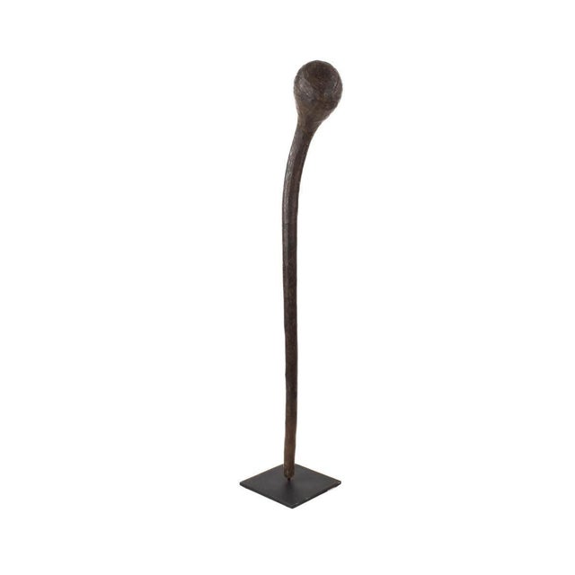 Early 20th Century Zulu Knobkerrie Carved Walking Stick on Custom Base South Africa For Sale In Denver - Image 6 of 8