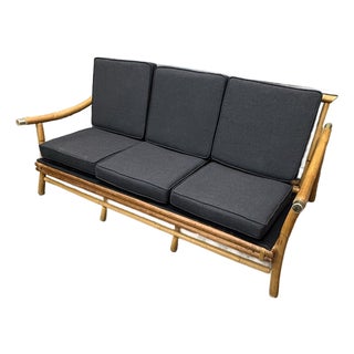 Bamboo Rattan Mid-Century Sofa For Sale