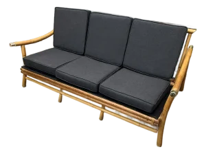 Bamboo Rattan Mid-Century Sofa