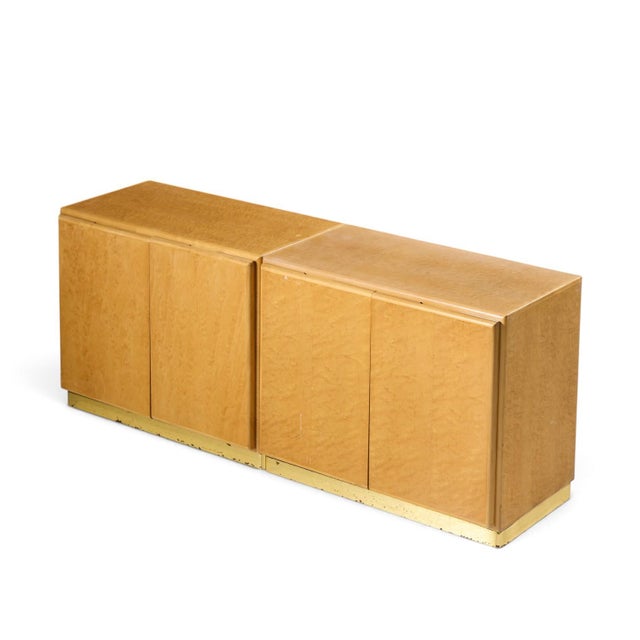 Brown Milo Baughman for Thayer Coggin Mid Century Birdseye Maple and Brass Credenza For Sale - Image 8 of 9