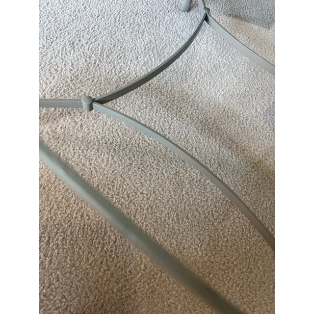Greige Late 20th Century Attributed to LaBarge Neoclassical Glass Coffee Table in Custom Château Grey Finish For Sale - Image 8 of 10