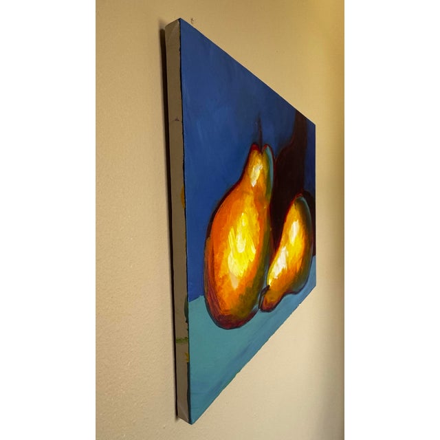 Late 20th Century Expressionism Still Life "Pears" Original Oil Painting on Canvas For Sale - Image 10 of 12