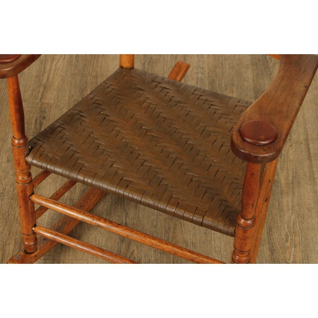 Antique Shaker Style Maple Ladder Back Rocker For Sale - Image 10 of 13
