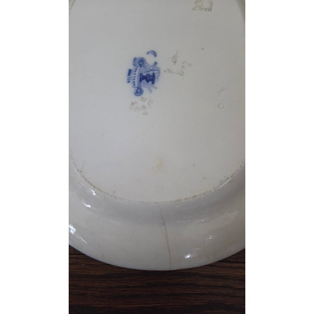 Antique Doulton Burslem Watteau Flow Blue Platter, Circa 1890 For Sale - Image 18 of 18