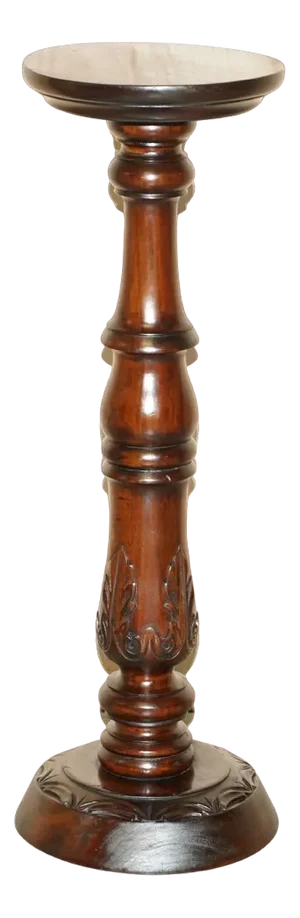 Vintage English Carved Hardwood Pedestal, 1900