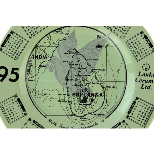 Vintage Calendar Plate from Lanka, 1990s For Sale - Image 4 of 5