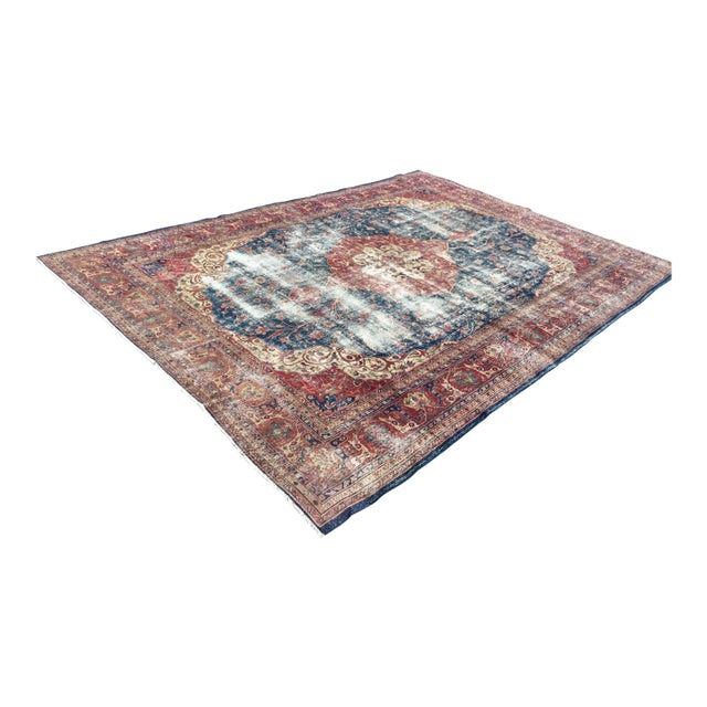 Early 1960's Turkish Handmade Area Rug - 136" X 188" For Sale