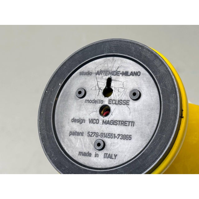 Eclisse Yellow Table Lamp by Vico Magistretti for Artemide, Italy, 1960s For Sale - Image 9 of 11