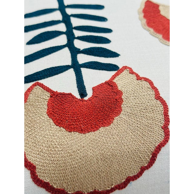 Vintage Waterfall Bench Reupholstered in Designer Fabric For Sale - Image 11 of 11